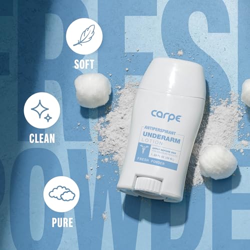 Carpe Underarm Antiperspirant and Deodorant, Fresh Powder Scent