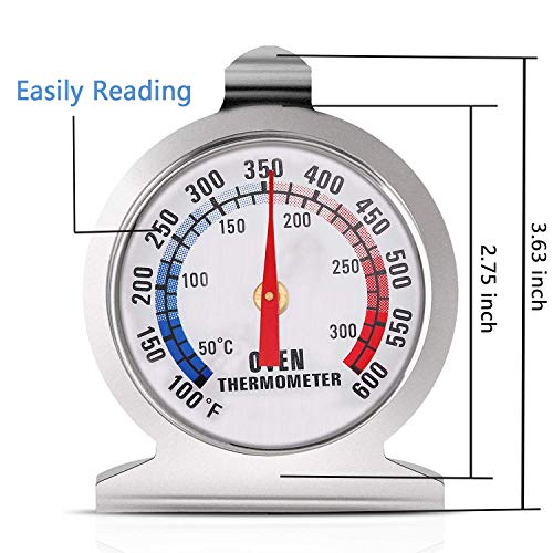 Oven Thermometer 50-300°C/100-600°F, Oven Grill Fry Chef Smoker Thermometer Instant Read Stainless Steel Thermometer Kitchen Cooking Thermometer (3Pack)