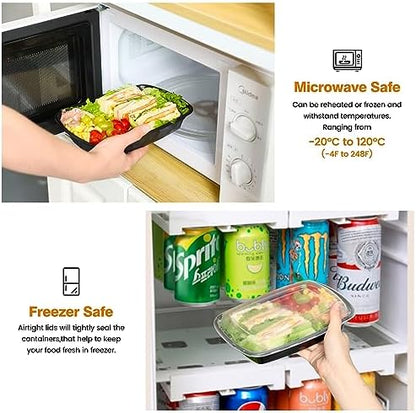 Glotoch Meal Prep Containers Reusable, 50Pack 32oz Plastic Food Prep Storage Containers with Lids,BPA Free,Microwave, Dishwasher Safe Disposable To Go Containers for Meal Plan,Single Compartment