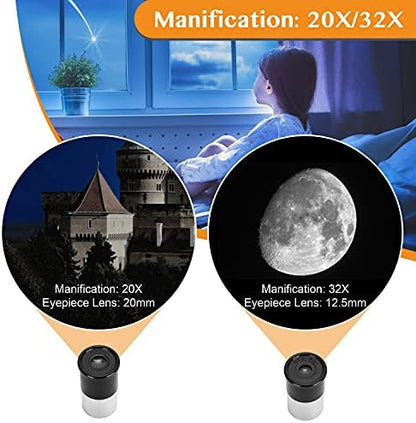 AOMEKIE Telescopes 40/400 with Tabletop Tripod 2 Eyepieces Portable Telescopes for Astronomy Beginners with Finderscope and Compass,Space, Gifts