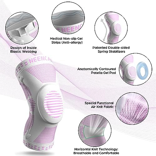 NEENCA Knee Brace for Women & Men, Medical Knee Support with Patella Pad & Side Stabilizers, Knee Compression Sleeve for Knee Pain, Meniscus Tear, ACL, Joint Pain, Runner, Workout - FSA/HSA Eligible