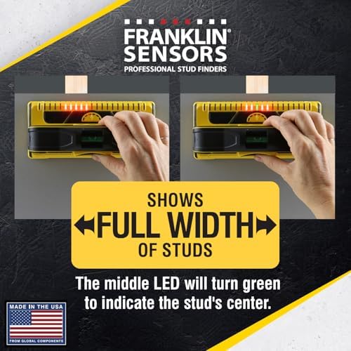 Franklin Sensors ProSensor M210 Stud Finder with 13-Sensors, Wood & Metal Stud Detector/Wall Scanner, Live Wire Detection
