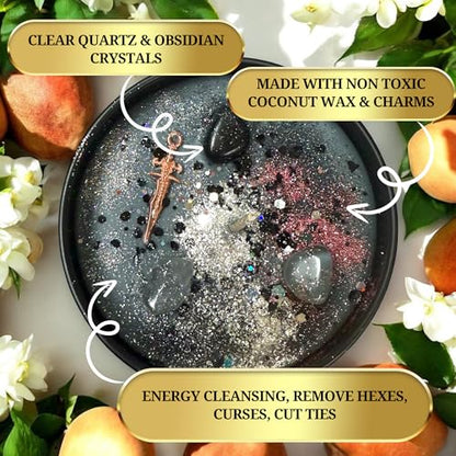 Destroy Everything Spiritual Candle to Cut Ties, Remove hexes and Bad luck | Energy cleansing | Soy Candles Non Toxic | Sage Candle | Cleanse Your Home & Calm, Soothe, Restore Body & Mind (Set Of 9)