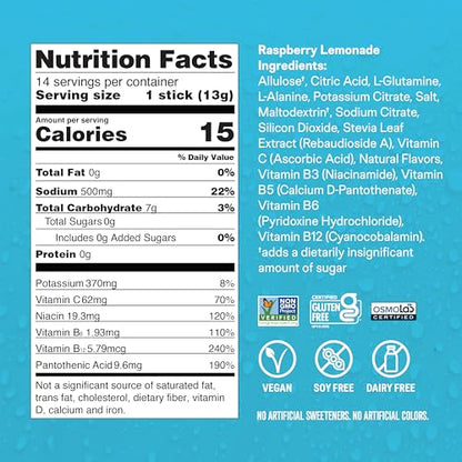 Liquid I.V.® Hydration Multiplier Sugar Free – Raspberry Lemonade | Electrolyte Powder Drink Mix | 1 Pack (14 Servings)