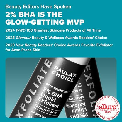 Paula's Choice SKIN PERFECTING 2% BHA Liquid Exfoliant Polish, Salicylic Acid Facial Exfoliator Polish for Enlarged Pores, Wrinkles & Fine Lines, Suitable for Blackhead-Prone Skin, Fragrance-Free