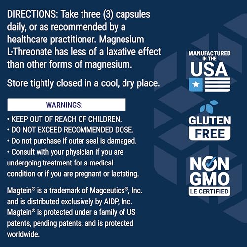 Life Extension Neuro-Mag Magnesium L-Threonate, Memory Health, Quick Thinking, Cognitive Health Support, Vegetarian, Non-GMO, 90 Vegetarian Capsules (144 mg from 2000 mg Magtein magnesium L-threonate