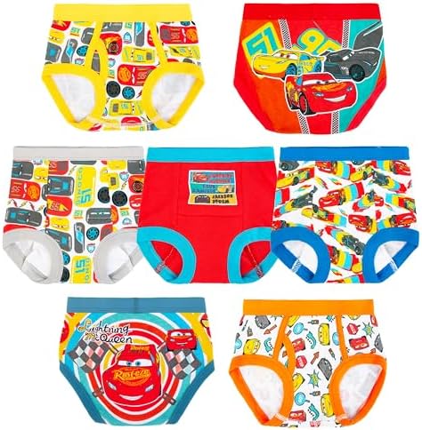 Disney Boys' Pixar Cars Toddler Potty Training Pant and Starter Kit with Stickers & Tracking Chart Sizes 18m, 2t, 3t, 4t