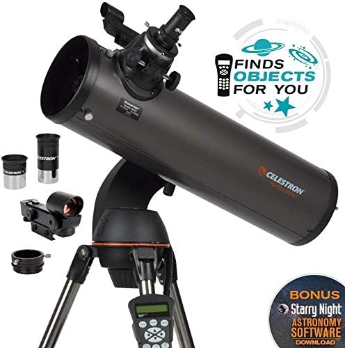 Celestron 31145 NexStar 130SLT Portable Computerised Newtonian Reflector Telescope with Quick-Release Fork-arm Mount, Accessory Tray and 'Starry Night' Special Edition Software, Grey