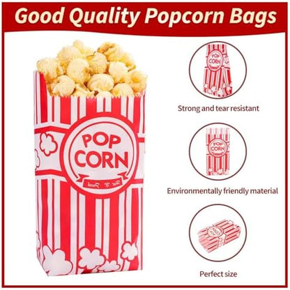 VOISEN Paper Popcorn Bags,500 Pack 1oz Popcorn Bags Individual Servings, Popcorn Bag Bulk for Popcorn Machine,Movie Nights Pop Corn Bags