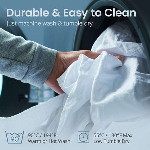 SafeRest Waterproof King Size Mattress Protector - Fitted with Stretchable Pockets - Machine Washable Cotton Mattress Cover for Bed