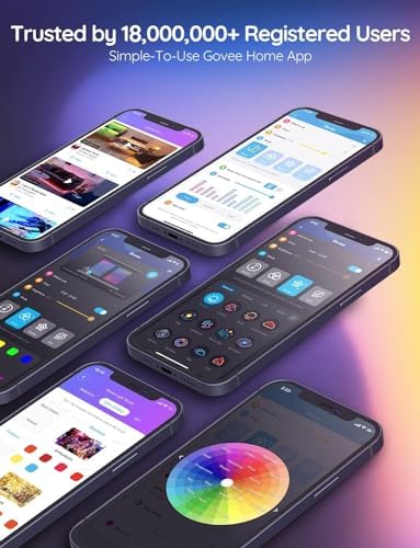 Govee Smart RGB LED Strip Lights, 16.4ft WiFi LED Strip Lighting Work with Alexa and Google Assistant, 16 Million Colors with App Control and Music Sync LED Lights for Bedroom, Home Decor