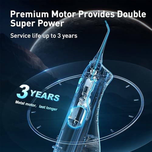 COSLUS Water Dental Flosser Teeth Pick: Portable Cordless Oral Irrigator 300ML Rechargeable Travel Irrigation Cleaner IPX7 Waterproof Electric Flossing Machine for Teeth Cleaning C20(F5020E) Pink