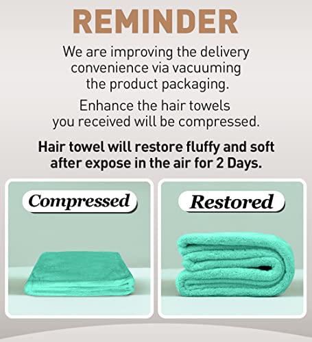 Hicober Microfiber Towel, Turbans for Wet Hair, Drying Wrap Towels for Curly Hair Women Towel Wrap for Kids-Purple,Green,Grey-Pack of 3