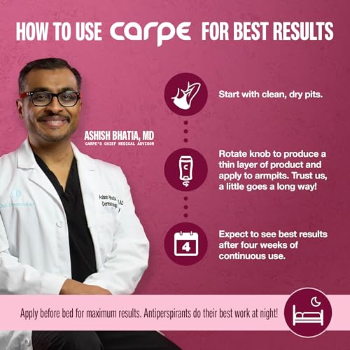 Carpe Underarm Antiperspirant and Deodorant, Clinical strength with Rose Water scent, Combat excessive sweating Stay fresh and dry, Great for hyperhidrosis