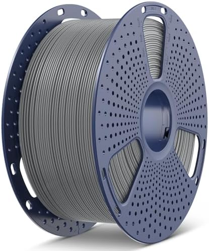 SUNLU Large Spool 3KG PLA Filament, 3D Printer Filament PLA 1.75mm, Less Stringing Good Layer Adhesion High Toughness, Big Roll Filament, 3kg Spool(6.6 lbs), Grey