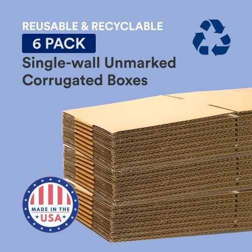 BOX USA Moving Boxes Large 20"L x 20"W x 15"H, 6-Pack | Corrugated Cardboard Box for Packing, Shipping and Storage 20x20x15