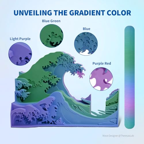 OVERTURE Rainbow PLA Filament 1.75mm, Neatly Wound 3D Printer Filament 1kg Spool (2.2lbs), Dimensional Accuracy +/- 0.02 mm, Fit Most FDM 3D Printers (Northern Lights)