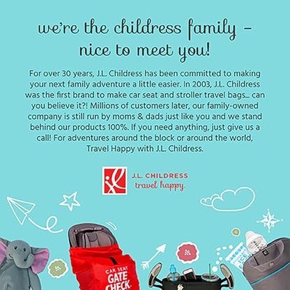 J.L. Childress Gate Check Bag for Car Seats - Travel Bag for Airplane - Includes AIRTAG Holder - Fits All Baby Car Seats, Infant Carriers & Child Booster Seats, Red