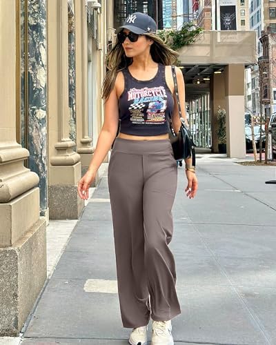 G4Free Yoga Pants Women Wide Leg Pants with Pockets High Waist Stretch Dress Casual Sweatpants Petite/Regular/Tall