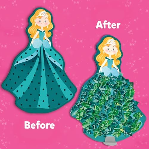 Skillmatics Poke-in Art - Magical Princesses, Mess-Free Fun for Kids, DIY Wood Craft Kits, Creative Activity, Gifts for Girls & Boys Ages 4, 5, 6, 7, 8, 9