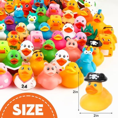 200 Pack Rubber Ducks in Bulk, Jeep Ducks for Ducking, Ducks for Jeeps Assorted, Bath Toys Floater Duck for Kids, Baby Showers Accessories Party Favors