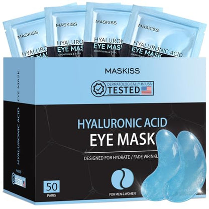 Under Eye Patches (50 Pairs), Hyaluronic Acid Eye Masks for Dark Circles Puffy Eyes Undereye Bags, Collagen Eye Patches for Wrinkles and Hydrate, Skin Care Gift for Her