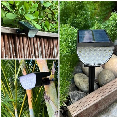 Solar Lights Outdoor Waterproof IP65, 76 LED 3 Lighting Modes Solar Spot Lights Outdoor Yard Garden Landscape Pathway (Warm White, 4 Pack)