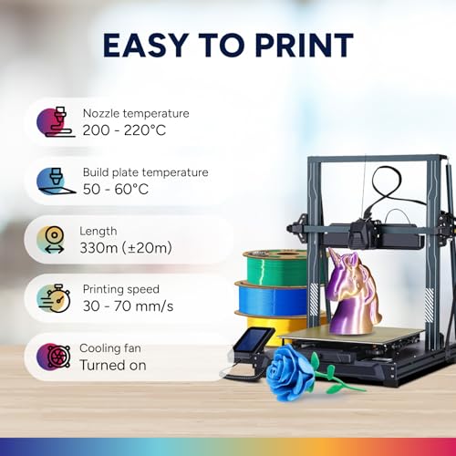 OVERTURE Silk Filament PLA 1.75mm Clog-Free Shiny 3D Printer Filament, 1kg Spool (2.2lbs), Dimensional Accuracy +/- 0.02 mm, Fit Most FDM Printer(Silk Gold)
