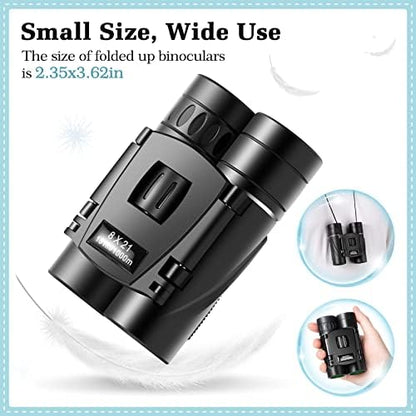 8x21 Mini Lightweight Binoculars, Compact Pocket Binocularsfor Adults Kids, Small Protable Binoculars for Bird Watching Travel Opera Theater Sports Scenery