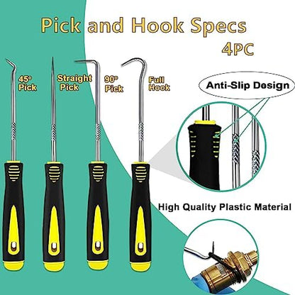 1540 Pcs 32 Size O-Rings Kit Nitrile Rubber O Ring Assortment with 4 Hook Set for Various Car Auto Vehicle Repair Plumbing Pressure Washer Air or Gas Sealing Connections Resist Oil and Heat