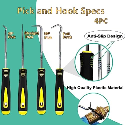 32 Size SAE O Ring Assortment Kit 1086 Pcs Standard Buna-N Rubber O'ring Set with 4 Pick & Hook for Automotive Hydraulic Faucet Plumbing Sealing Repair ID:1/8-2 Inch