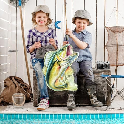 WERNNSAI Fish Piñata - Fishing Game Pinata Ocean Pinata Under the Sea for Boy Adult Party Decoration Summer Pool Party Game Supplies Favors with Bat Blindfold