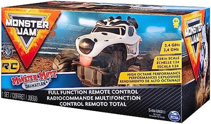Monster Jam, Official Monster Mutt Dalmatian Remote Control Monster Truck for Boys and Girls, 1:24 Scale, 2.4 GHz, Kids Toys for Ages 4-6+