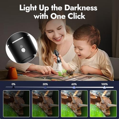 Digital Microscope - 50X-1600X Portable USB Microscope with Adjustable Stand, Compatible with iPhone, iPad, Android