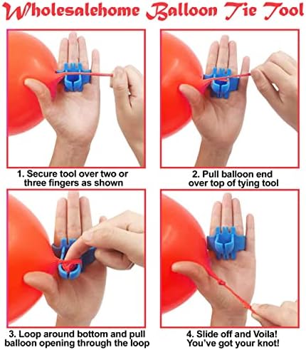 Helium Tank for Balloons At Home, 14.9 Cu Ft Helium Balloon Pump Kit with 50 Assorted Latex Balloons, White Curling Ribbon and Wholesalehome Balloon Tie Tool