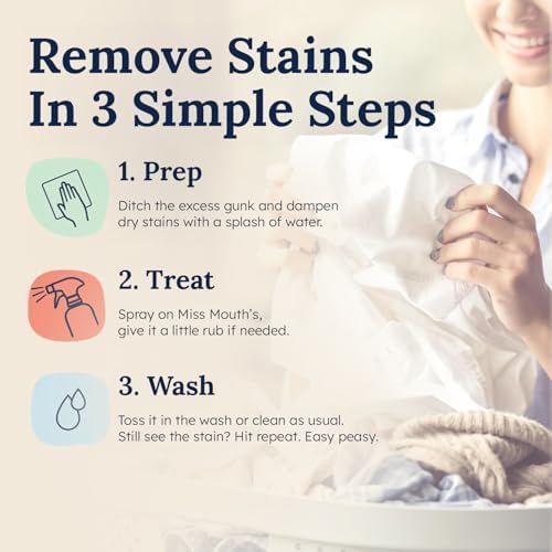 Miss Mouth's Messy Eater Stain Treater Spray - 16oz Stain Remover - Newborn & Baby Essentials - No Dry Cleaning Food, Grease, Coffee Off Laundry, Underwear, Fabric