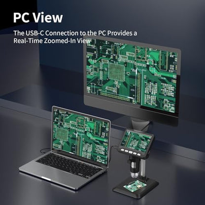 Microscope, 1000x Coin Magnifier, 1080P Coin Microscope with Lights, LCD Digital Magnifying Glass, Photo and Video Capability, Support PC View Windows and MacOS, Ideal for Coin and Jewelry Collectors