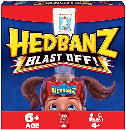 Spin Master Games Hedbanz Blast Off! Guessing Game with 25 Bonus Cards, Family Game Night for Kids and Families Ages 6 and up (Amazon Exclusive)