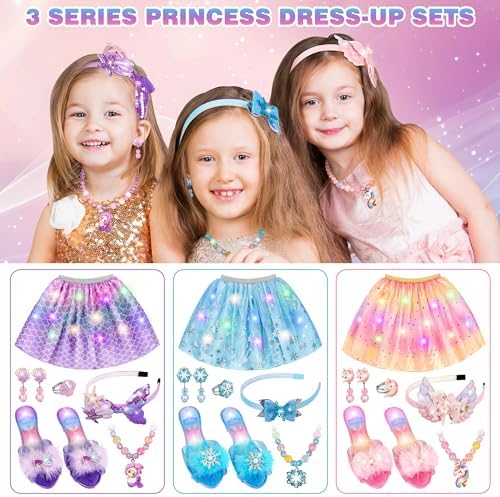 Princess Dress Up Toys & Jewelry Boutique,Girl Role Play Gifts,Kids Toys for 3-6 Years Girl Toddler B-Day Party Favors