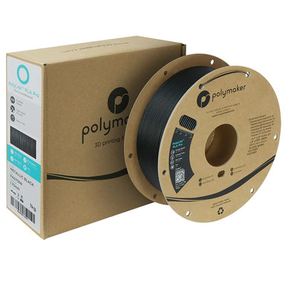 Polymaker PLA PRO Filament 1.75mm 1kg, Tough & High Rigidity Metallic Black 3D Printing Filament, PolyLite PLA PRO 3D Printer Filament 1.75mm, Print with Most 3D Printers