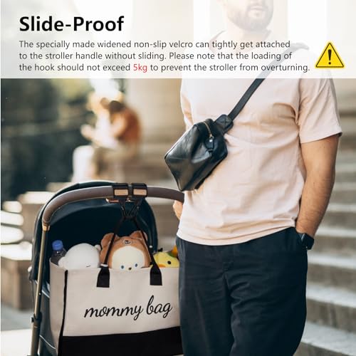 TOPDesign Universal Baby Stroller Organizer, Stroller Caddy with Detachable Mesh Bag & Heightened Insulated Cup Holders & Non-Slip Secure Hooks Accessories, Fits Most Strollers (Checkerboard)