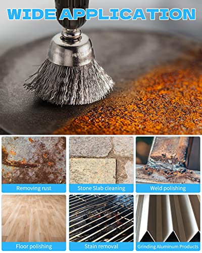 30 Pack Carbon Steel Wire Wheel Brush, Rocaris Cup Brush, Wheel Brush, Pen Brush Set with 1/4-Inch Hex Shank for Rust Removal, Corrosion and Scrub Surfaces