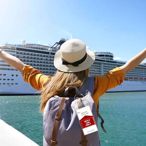 40 Pack Luggage Tags Travel Essentials & Cruise Essentials for NCL, Princess, Carnival, Royal Caribbean & Celebrity Cruise Ships by SEAVILIA