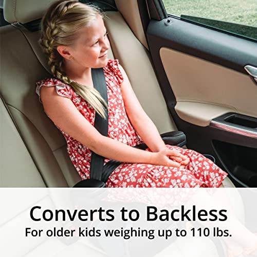 Chicco KidFit ClearTex Plus 2-in-1 Belt-Positioning Booster Car Seat, Backless and High Back Booster Seat, for Children Aged 4 Years and up and 40-100 lbs. | Obsidian/Black