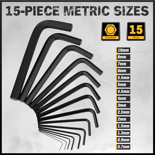 ELEAD Hex Key Allen Wrench Set: 41-Piece Hex and Torx Key Set with Torque Handle, Standard SAE(0.028"-3/8") & Metric(0.7mm-10mm) & Torx(T9-T50) in Storage Case, Heat Treated Chrome Vanadium Steel