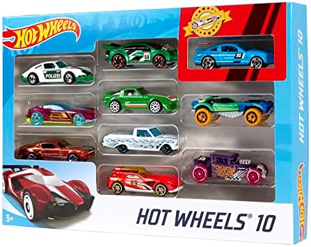 Hot Wheels Track Builder Unlimited Playset Fuel Can Stunt Box, 14 Component Parts & 1:64 Scale Toy Car | Hot Wheels Set of 10 1:64 Scale Toy Trucks and Cars
