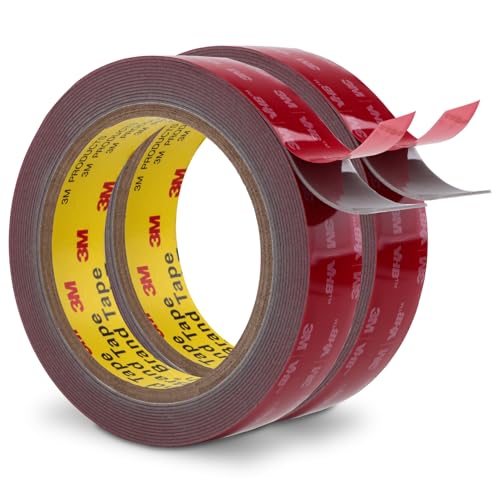 Heavy Duty Double Sided Tape 1" x 15.4Ft 2 Pack Made of 3M Mounting Tape 5608 VHB Foam Tape Waterproof for Indoor Outdoor Home Office Car Decor