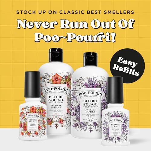 Poo-Pourri Before-You-Go Toilet Spray, Original Citrus, Refill Bottle 16 Fl Oz - Lemon, Bergamot and Lemongrass