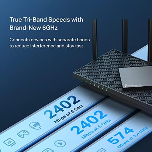 TP-Link AXE5400 Tri-Band WiFi 6E Router (Archer AXE75)- Gigabit Wireless Internet for Gaming, VPN, OneMesh, WPA3