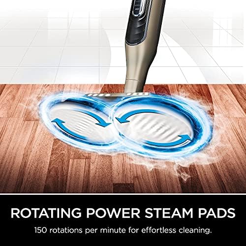 Shark S7001 Mop Scrub & Sanitize at The Same Time, Designed for Hard Floors, with 4 Dirt Grip Soft Scrub Washable Pads, 3 Steam Modes & LED Headlights, Gold (Renewed)